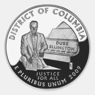 Faux District of Columbia Quarter Classic Round Sticker