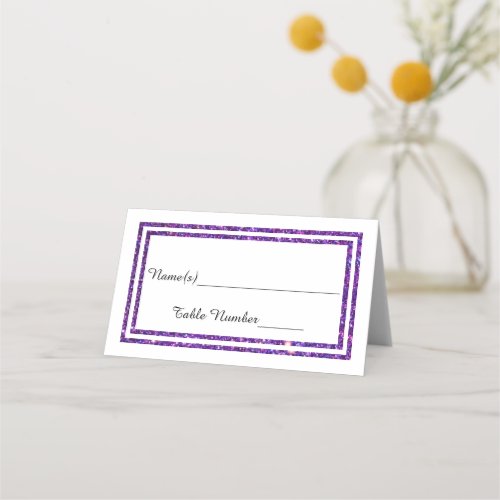 Faux Double Purple Glitter Trim _ Escort Card