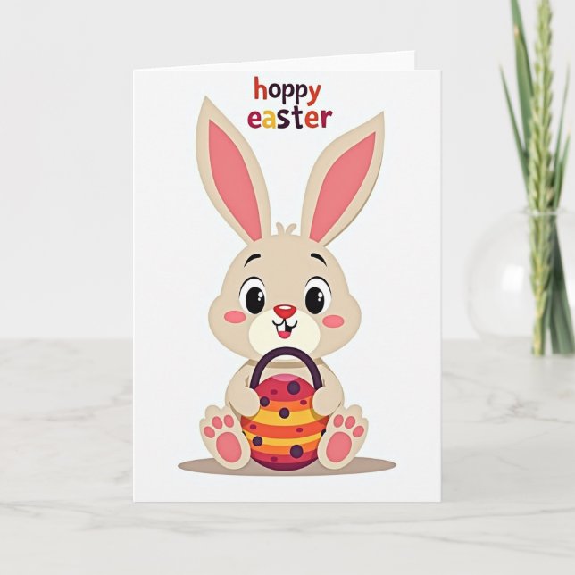 Faux Easter Rabbit Joy Card (Front)