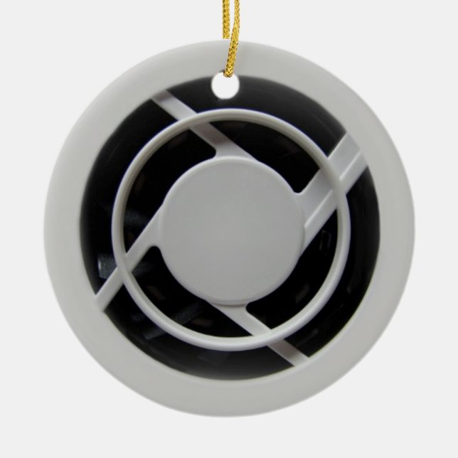 Faux Electronics Cooling Fan Ceramic Ornament (Front)