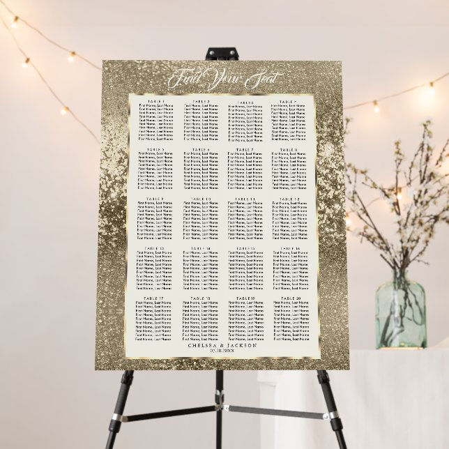 Faux Elegant Gold Glitter  Foam Board (In Situ (Stand))