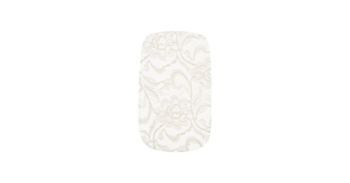 Faux Elegant White Lace Minx Nail Wraps | Zazzle