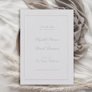 Faux Embossed Double Frame Formal Wedding Save The Date