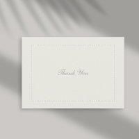 Faux Embossed Ecru Beaded Formal Wedding Thank You