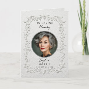 Faux Embossed Floral Memorial Funeral Program