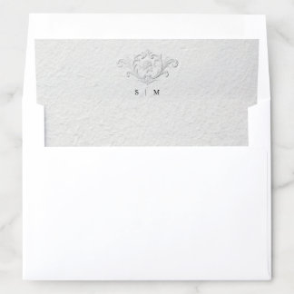 Faux Embossed Floral Wedding Envelope Liner