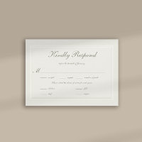 Faux Embossed Formal Elegant Wedding Meal RSVP