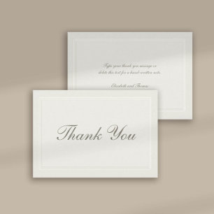 Faux Embossed Formal Traditional Wedding Thank You Card