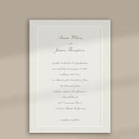 Faux Embossed Frame Ecru Formal Classic Wedding