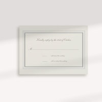 Faux Embossed Frame Ecru Formal Wedding Response