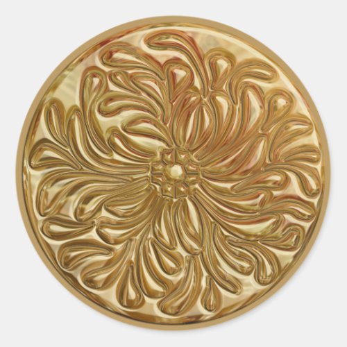 Faux Embossed Gold Design Seal