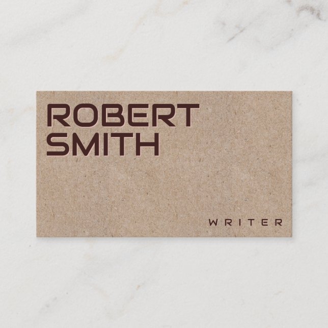 Faux Embossed Kraft Paper Style Business Card (Front)