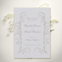 Faux Embossed Lily Valley Ivory Formal Wedding