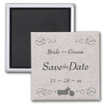 Faux Embossed Motorcycle Save The Date Magnet at Zazzle
