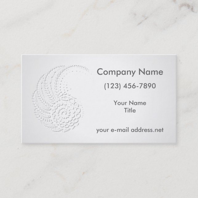 Faux Embossed Organic Naualus Business Card (Front)