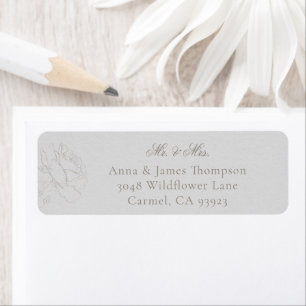 Faux Embossed Roses Ivory Classic Wedding Response Label
