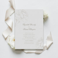 Faux Embossed Roses Ivory Formal Classic Wedding