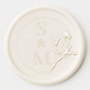 Faux Embossed White Roses Wedding Wax Seal Sticker