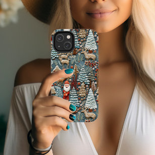 Faux Embroidered Boho Christmas Scandinavian Style Case-Mate iPhone 14 Pro Case