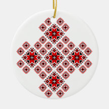 Faux Embroidered Christmas Ornament 1