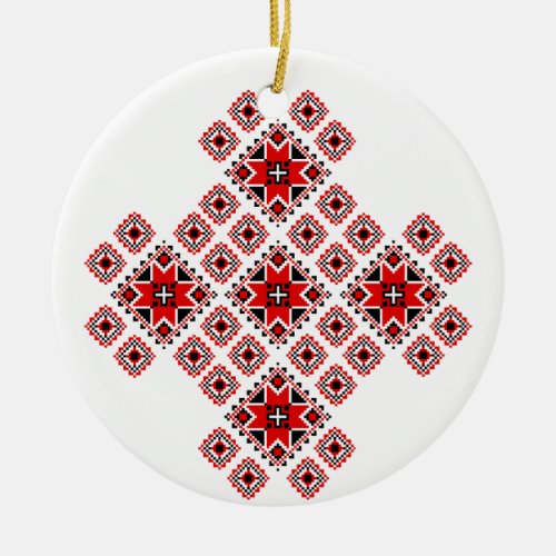 Faux Embroidered Christmas Ornament 1