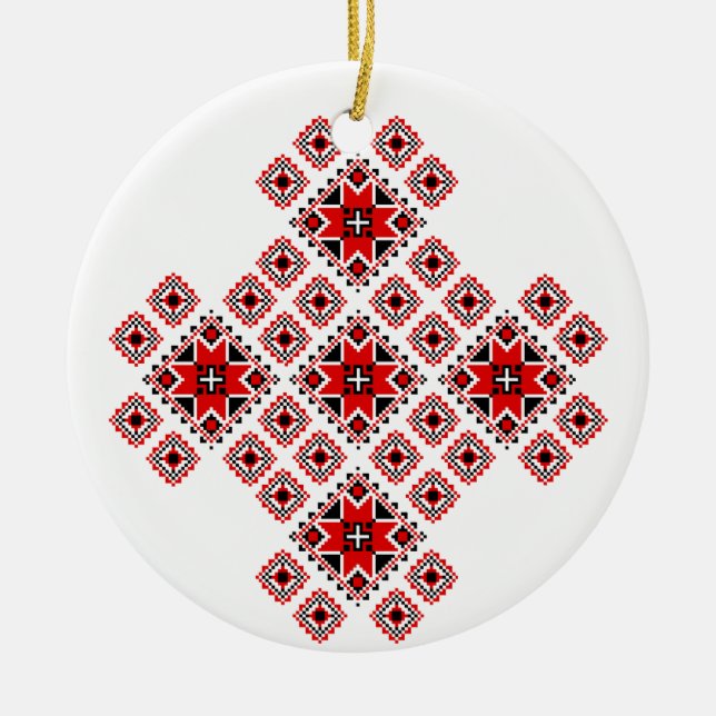 Faux Embroidered Christmas Ornament 1 (Front)