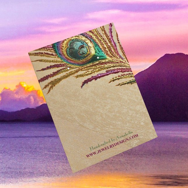 Faux Embroidered Peacock Feather Earring Holder (Creator Uploaded)