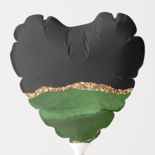 Faux Emerald Green Marbled Agate Contemporary Balloon