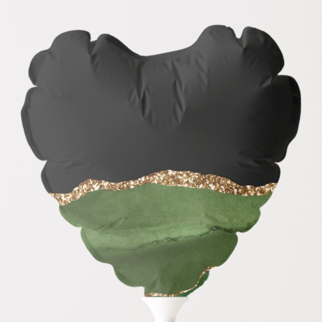 Faux Emerald Green Marbled Agate Contemporary Balloon (Front)