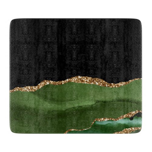 Faux Emerald Green Marbled Agate Contemporary Cutting Board