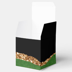 Faux Emerald Green Marbled Agate Contemporary Favor Boxes