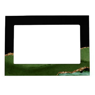Faux Emerald Green Marbled Agate Contemporary Magnetic Frame