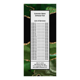 Faux Emerald Green Marbled Agate Contemporary Rack Card