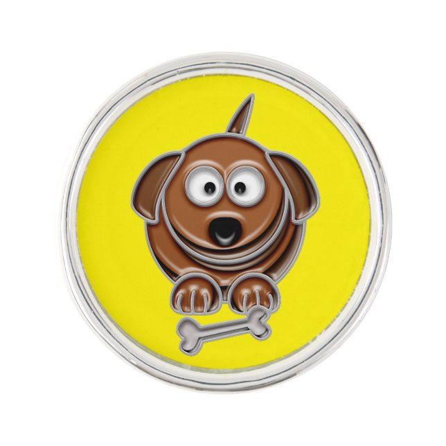 Faux Enamel Dog Pin (Front)