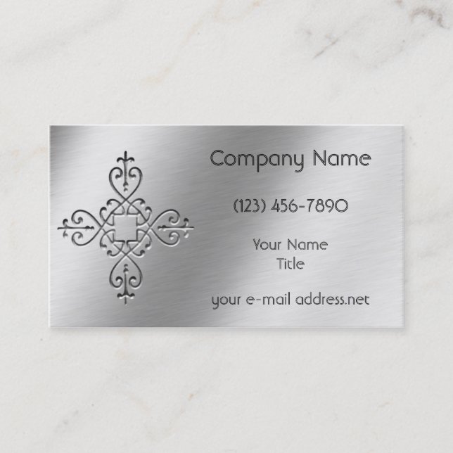 Faux Etched Aluminum Design Business Card (Front)