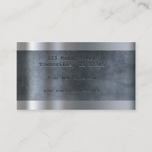 Etched Plate - Blue Business Card Template