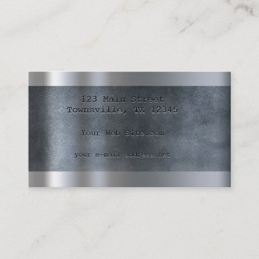 Customizable Etched Plate - Blue Business Card Template