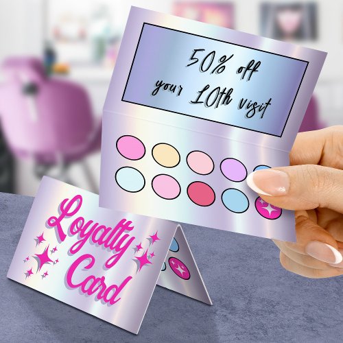 Faux eyeshadow palette folded loyalty card