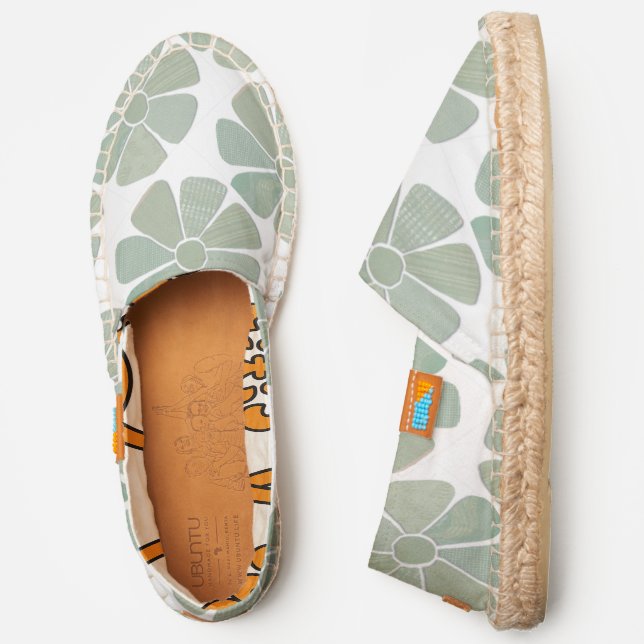 Faux Fabric Texture Flower Any Color Espadrilles (Side)