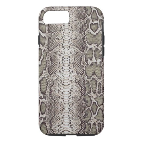 Faux  Fake snakeskin greens and grays iPhone 87 Case