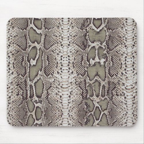Faux  Fake snakeskin greens and grays Mouse Pad