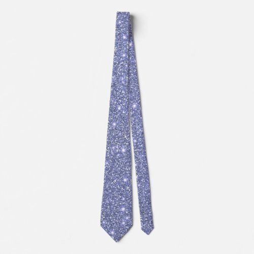 Faux Festive Elegant Blue Glitter Sparkles Neck Tie