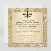 FAUX Flaps Damask 10th Anniversary Invitation (Back)