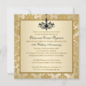 FAUX Flaps Damask 20th Anniversary Invitation (Back)