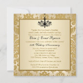 FAUX Flaps Damask 60th Anniversary Invitation (Back)