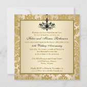 FAUX Flaps Damask Any Anniversary Invitation (Back)