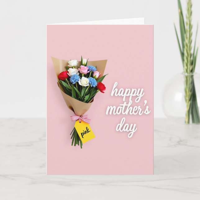 Faux Floral Bouquet Art Card (Front)