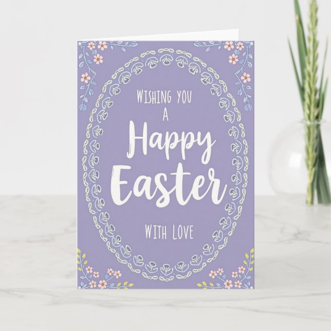 Faux Floral Easter Card (Front)