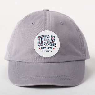 Faux Floral Embroidery USA est. 1776 Independence Patch