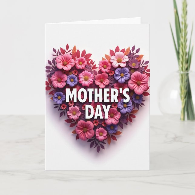 Faux Floral Mothers Day Card (Front)